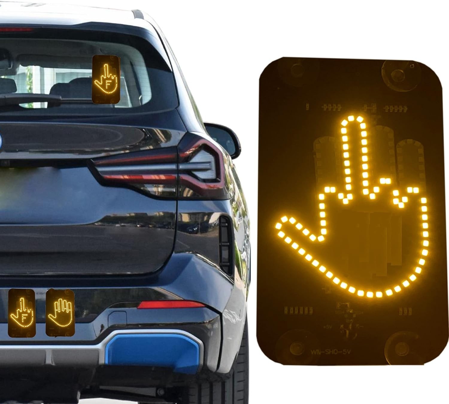 LED Middle Finger Sign for Car, Truck, Thank You Lights, Thumb Up Down Light, Co