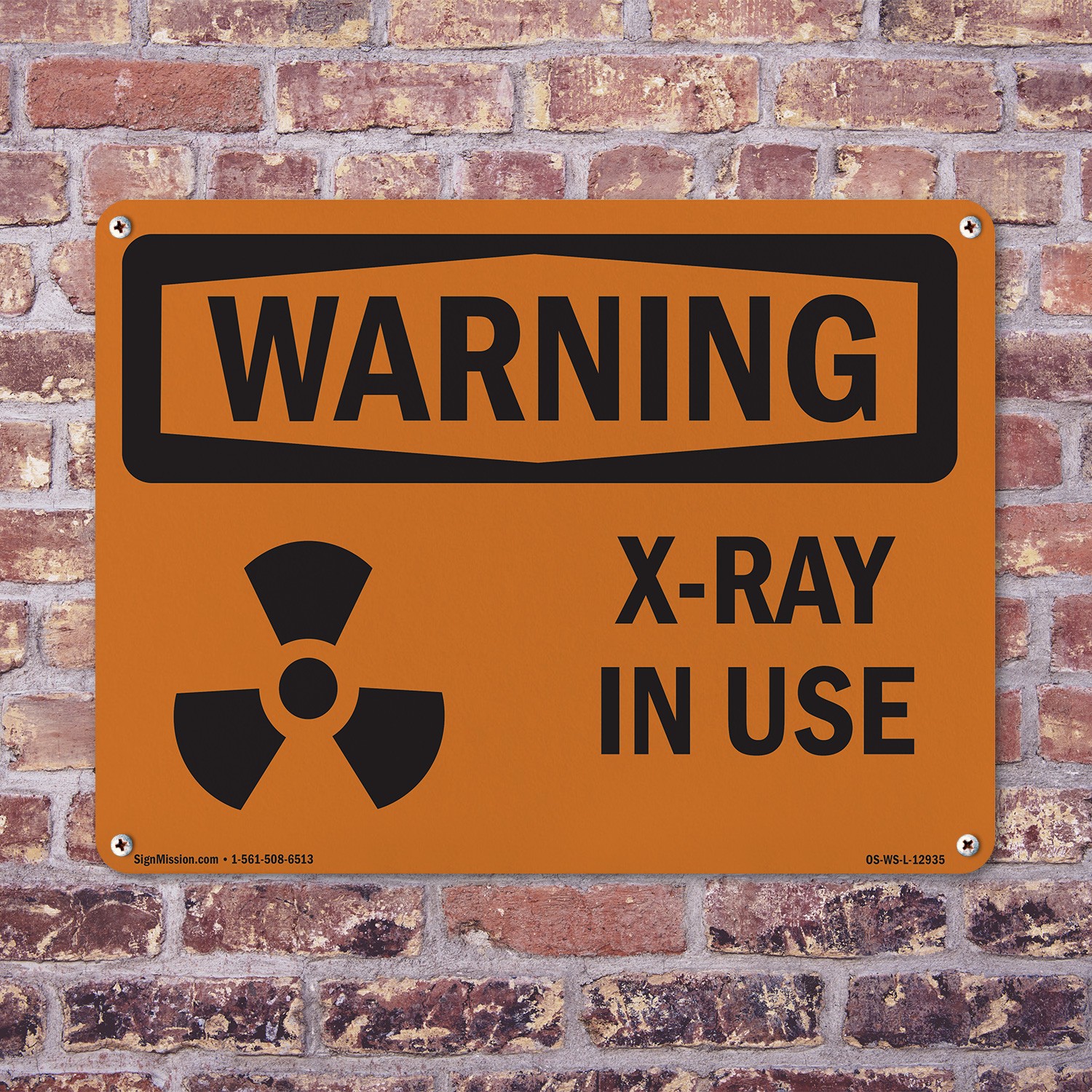 X-Ray In Use OSHA WARNING Sign Metal, Plastic, Or Decal – 5 or 10 Pack