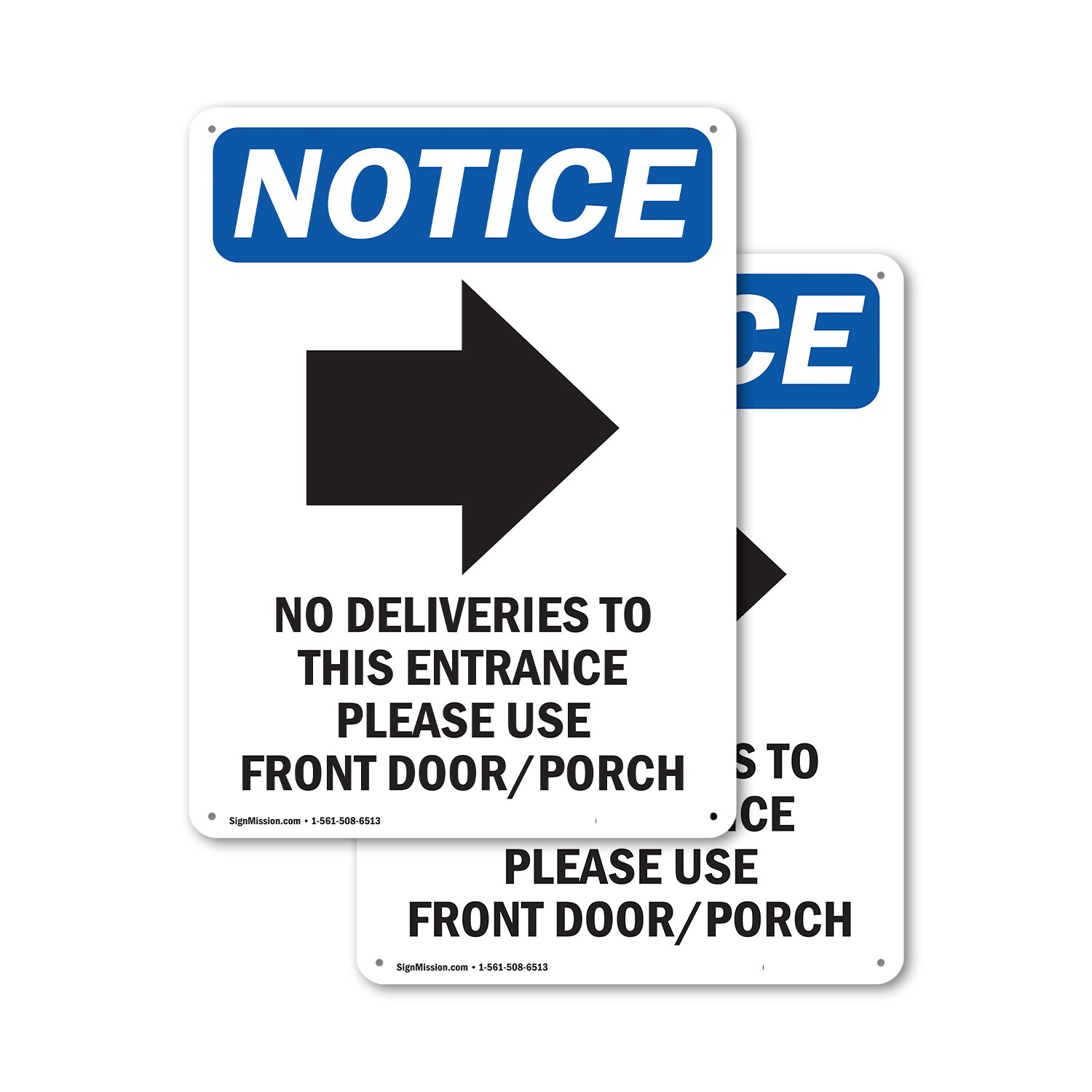 (2 Pack) No Deliveries To This OSHA Notice Sign Decal Metal Plastic