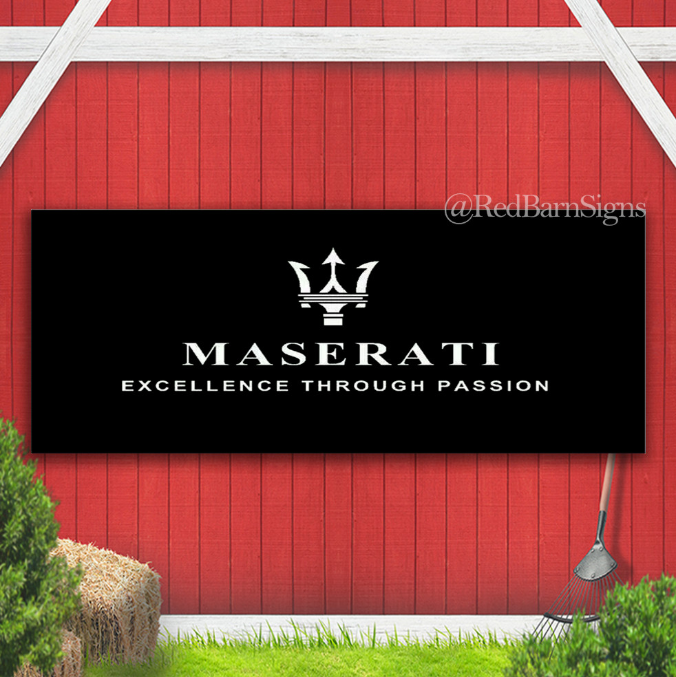 Maserati Racing Banner Sign Car Racing Show Garage Wall Workshop