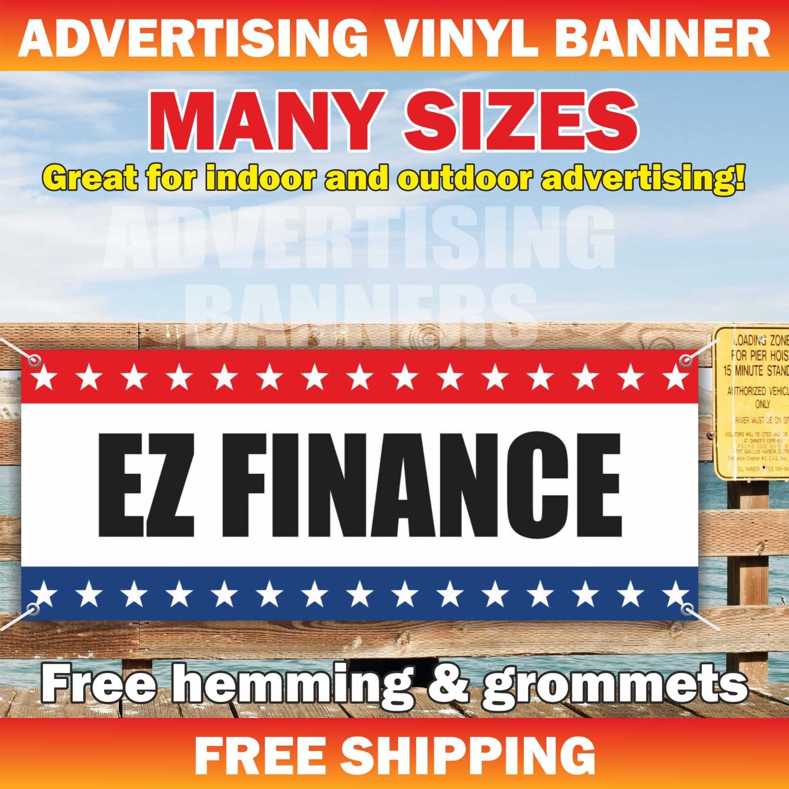 EZ EASY FINANCE Advertising Banner Vinyl Mesh Sign Used Car Auto Sale Lot credit