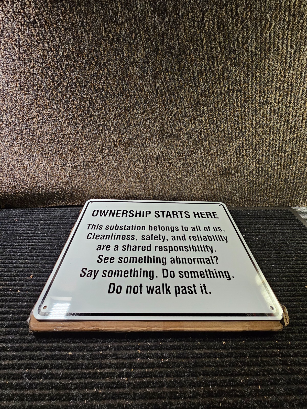 (QTY 2) Vertical Metal 24″ x 18″ “Ownership Starts Here” Signage Black/White