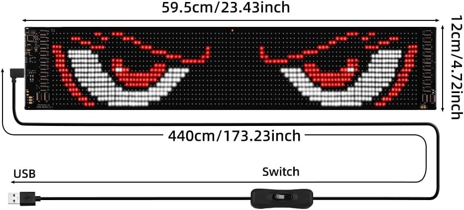 Programmable LED Sign | Flexible Scrolling Sign | APP Control | IP65 | 52 x 7.5
