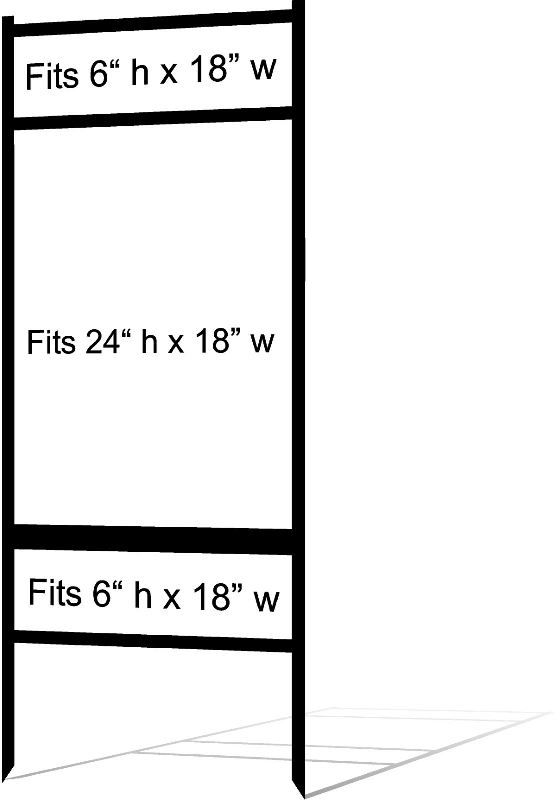 Real Estate Yard Sign Metal Frame, 24 x 18 Slide-In (2) Rider, Black (Pack of 1)