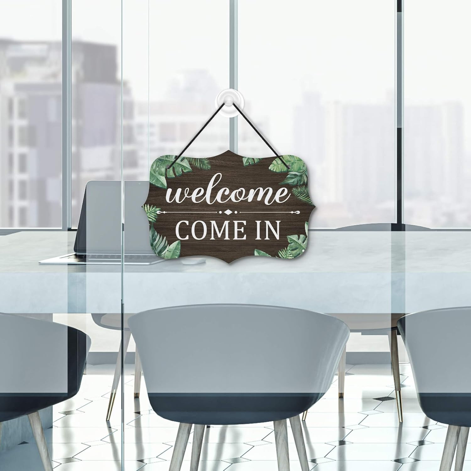 Meeting in Progress Please Come Back, Double Sided PVC Meeting Room Sign for Off