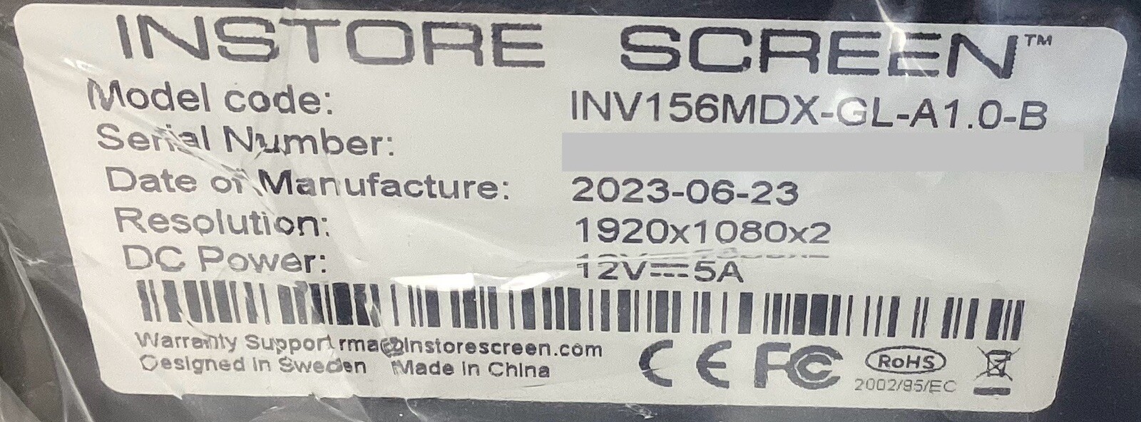 LENOVO INSTORE 40EMTD1025 15.6 INCH LCD TOUCH PANEL MONITOR INV156MDX-GL-A1.0-B