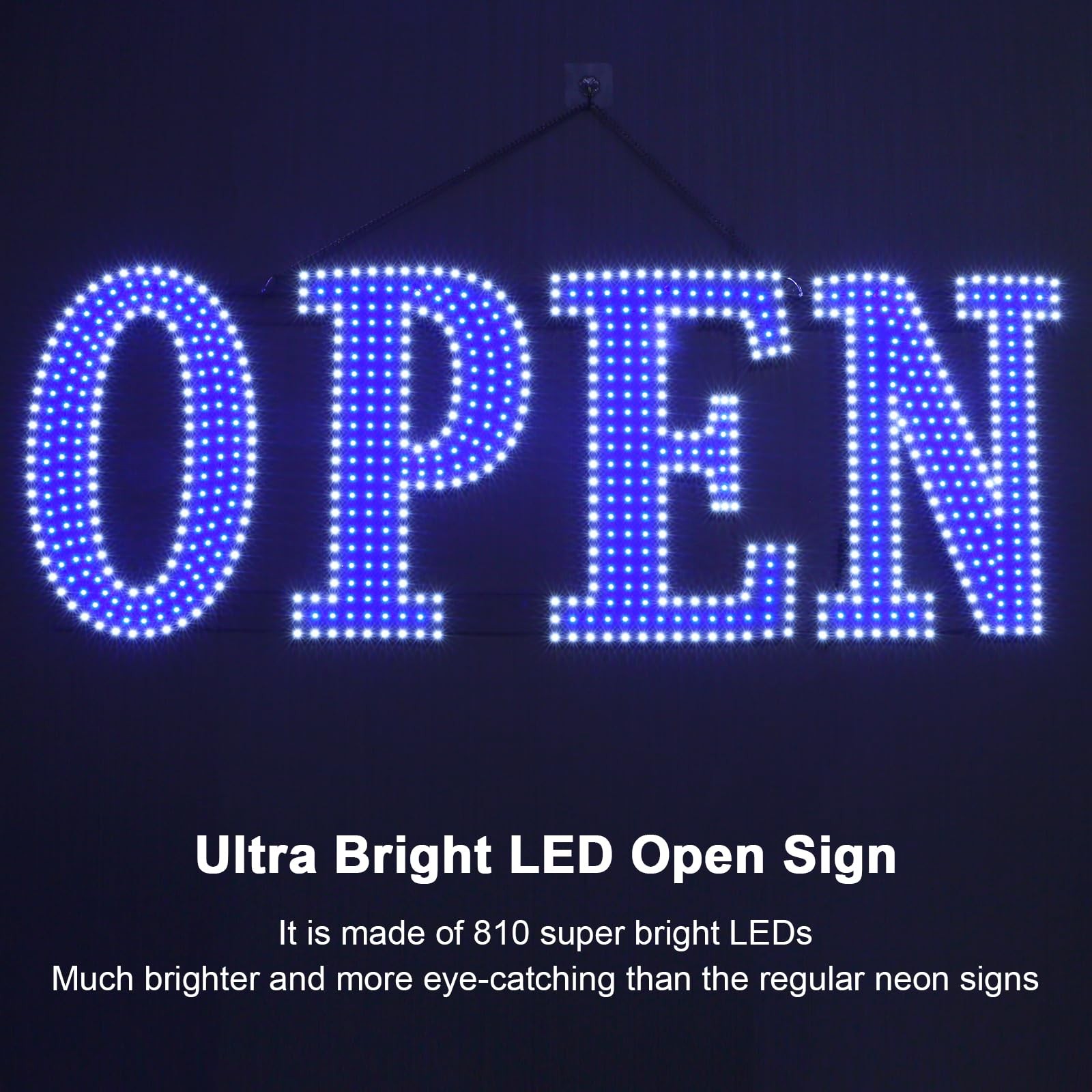 40″x14″ Extra Large LED Open Signs for Business with Remote Controlled, 10 Le…