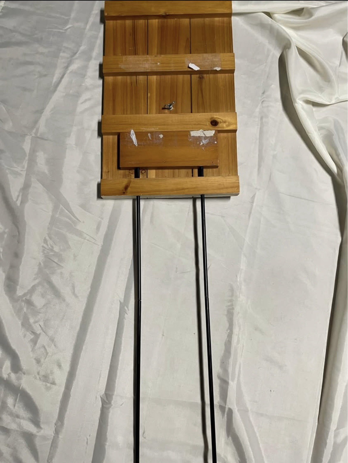 Wood Yard Sale Yard Sign w/ Chalkboard Panel & Metal Stakes, 18×12 in