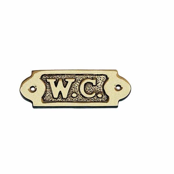 Brass W.C. Sign – Brass Restroom Sign-Brass Door Sign