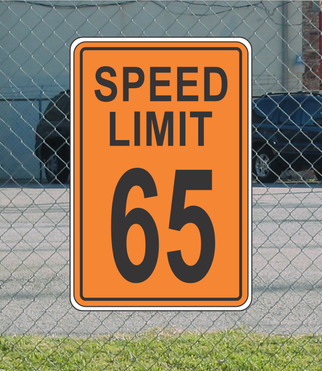 Orange Speed Limit 65 Metal Sign for Street Road Highway Parking Lot 12″x18″ mph