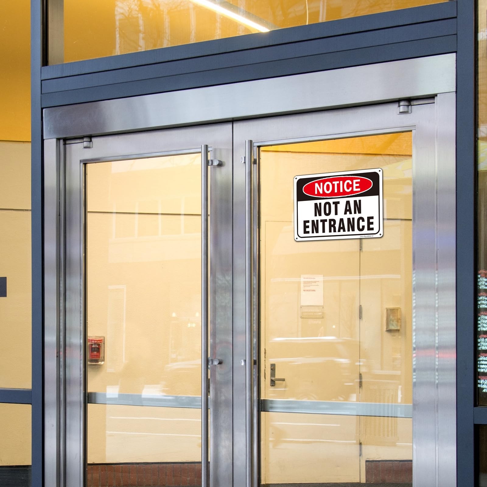 (2 Pack) Not An Entrance Sign, No Entry Do Not Enter Use Other Door Sign, 10″…