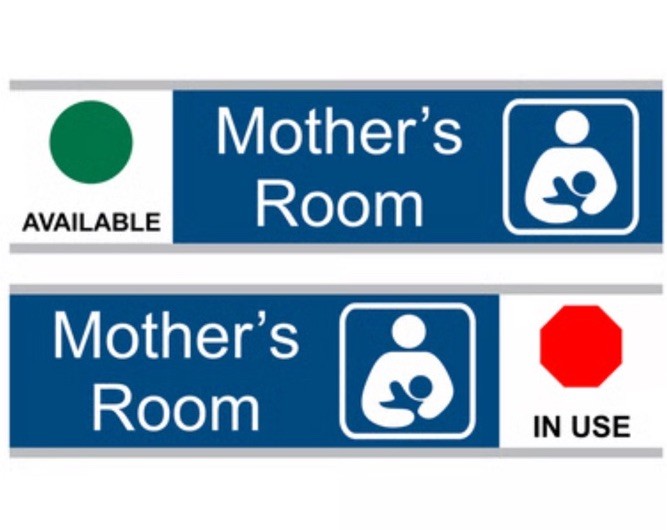 Mother’s Room Sliding Door Sign Breastfeeding Privacy In Use/ Available | Silver