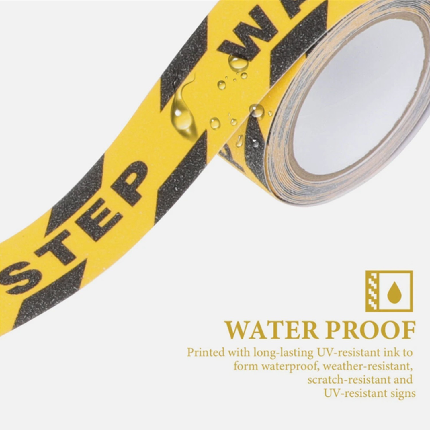 2 Pack Watch Your Step Sign Anti-slip Warning Sticker Adhesive Warning Tape Roll