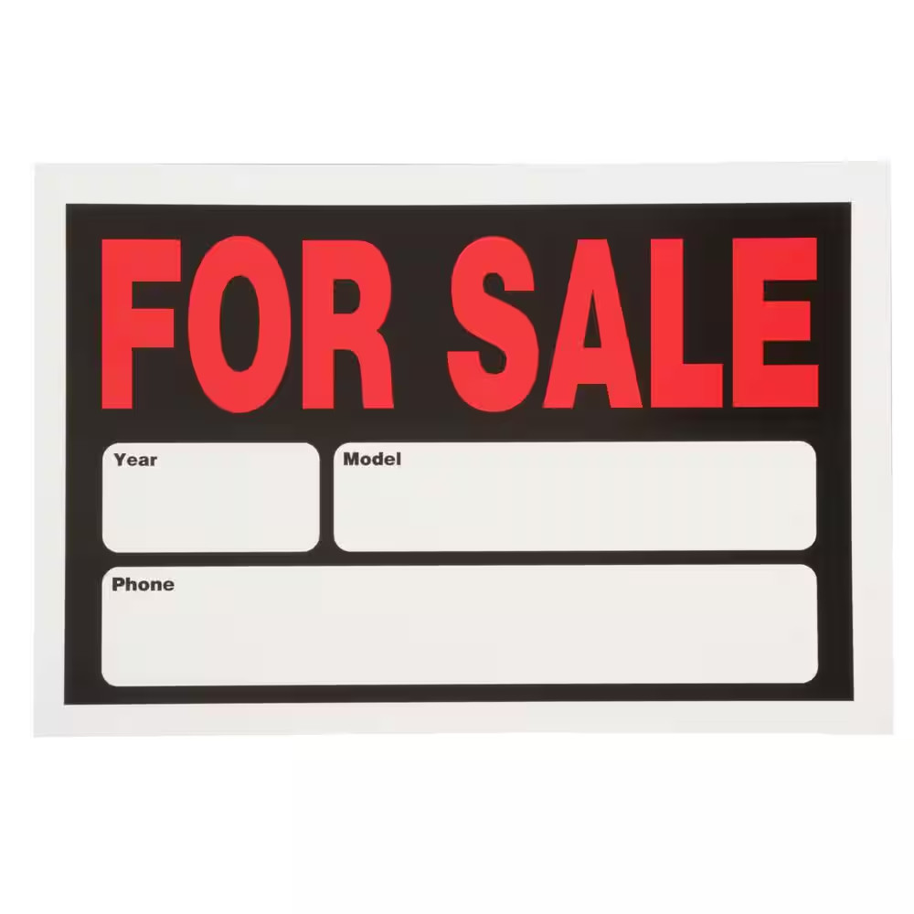 8″ x 12″ Plastic Auto for Sale Sign – Durable and Weather-Resistant