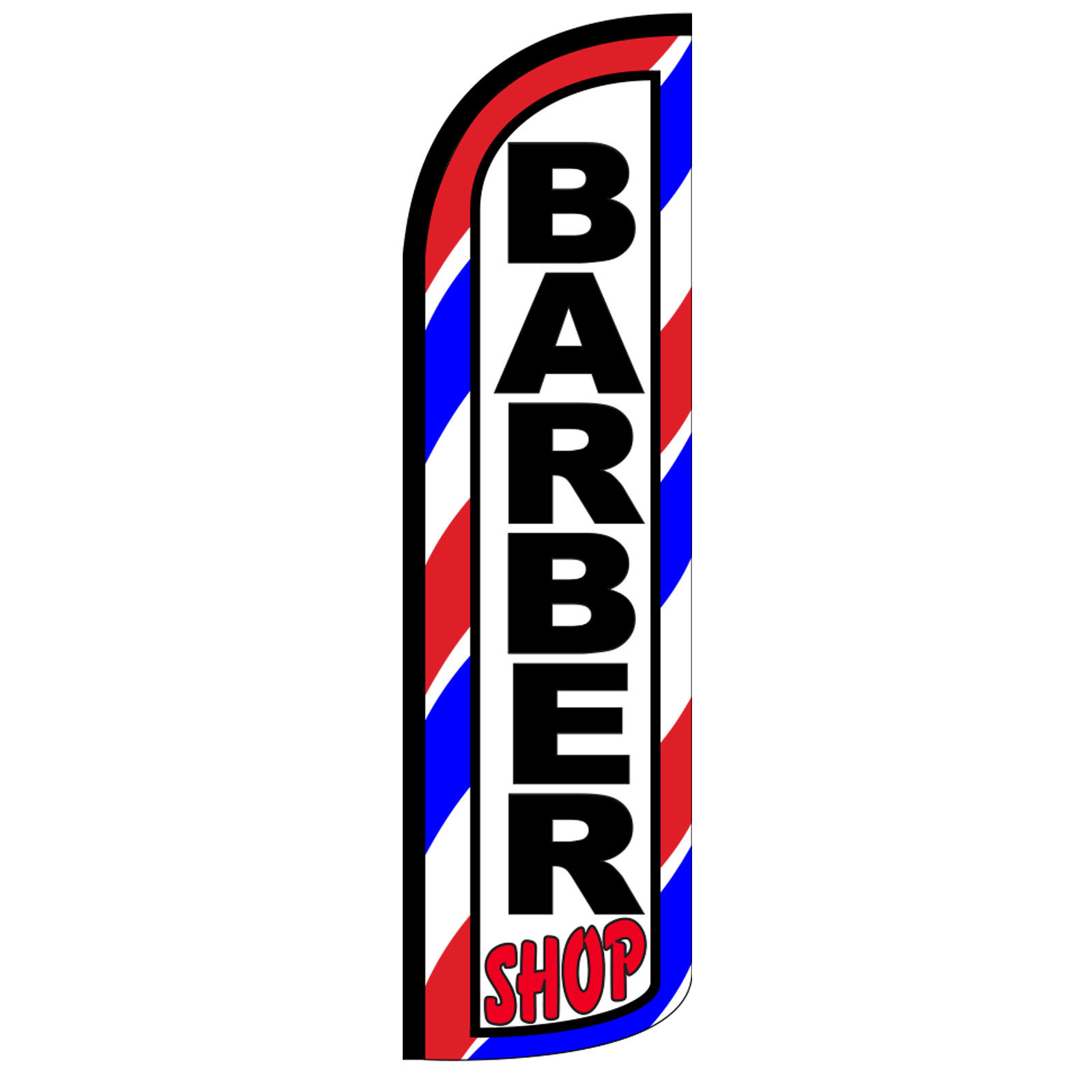 Barber Shop Flag Flutter Feather Banner Swooper Extra Wide Windless
