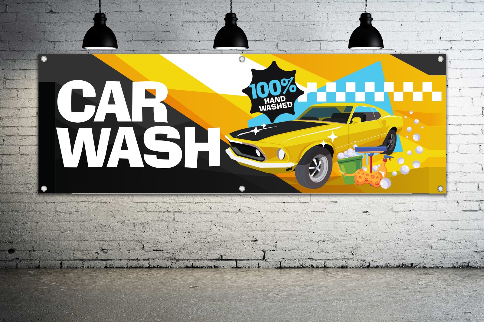 CAR WASH 100% Hand Washed Vinyl Banner Sign Display Generic Signage Clean Vehicl