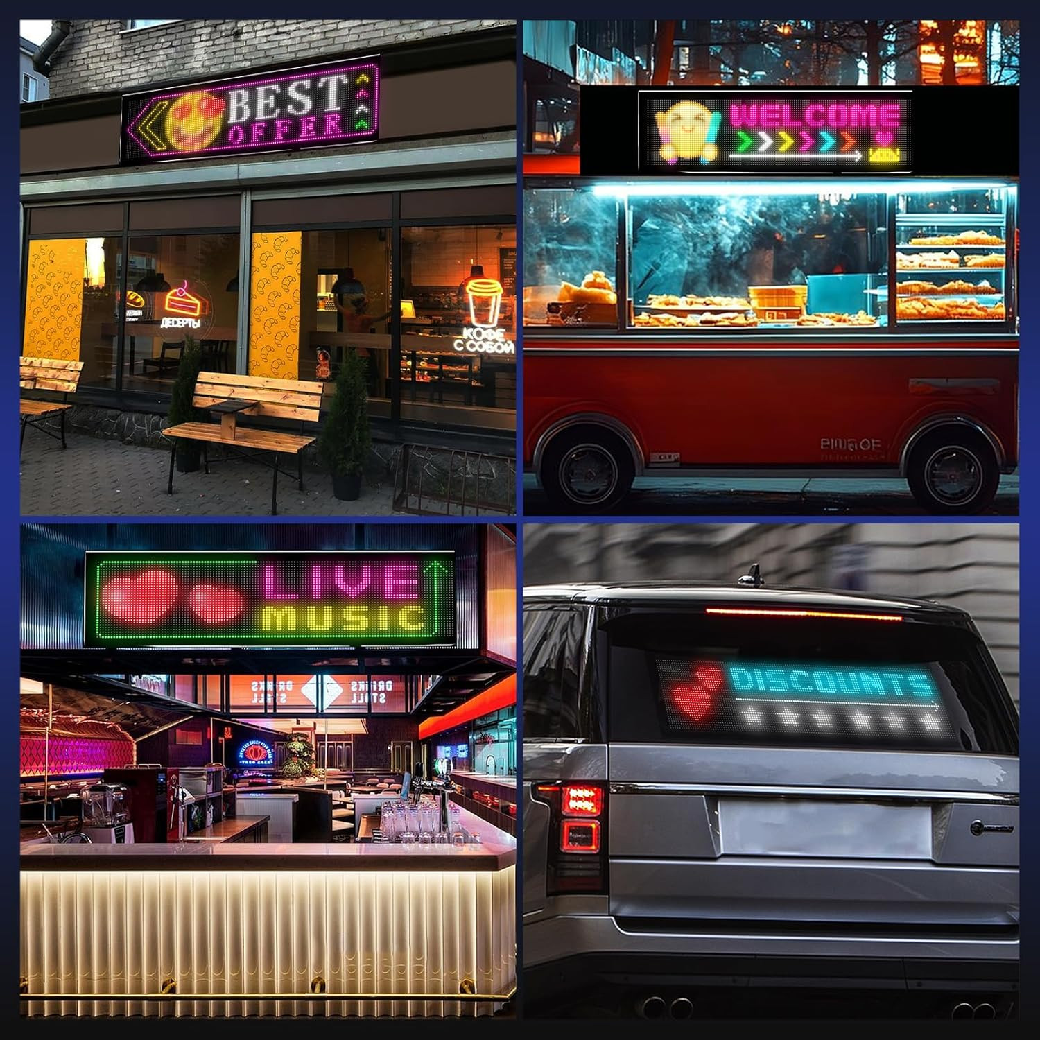 Programmable Scrolling LED Sign: 57″ X 11″ Bendable LED Signs for Business – Dig