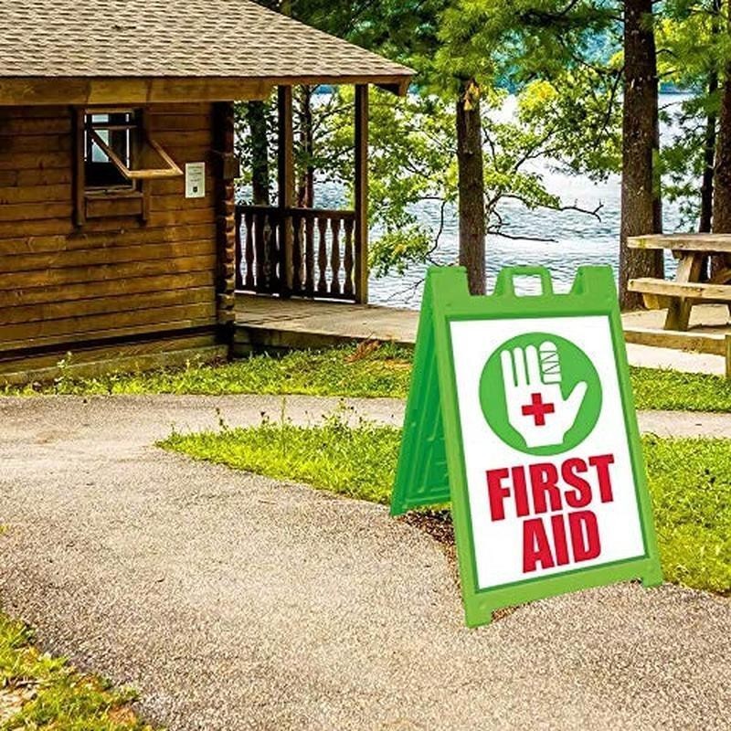 Portable Folding A-Frame Sidewalk Sign Double-Sided Quick-Change Display Black