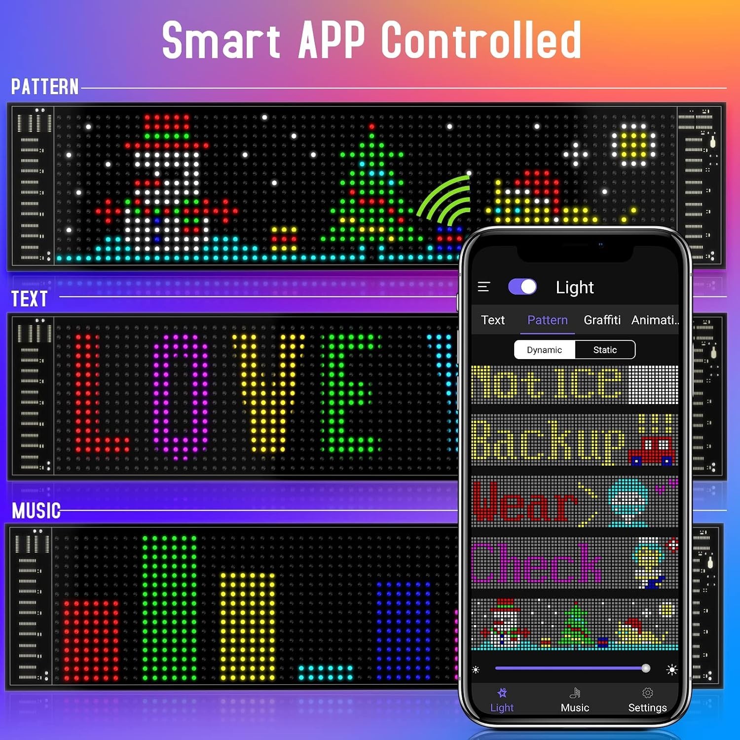 Bright Customizable RGB LED Sign – App-Controlled for Shops & Celebrations