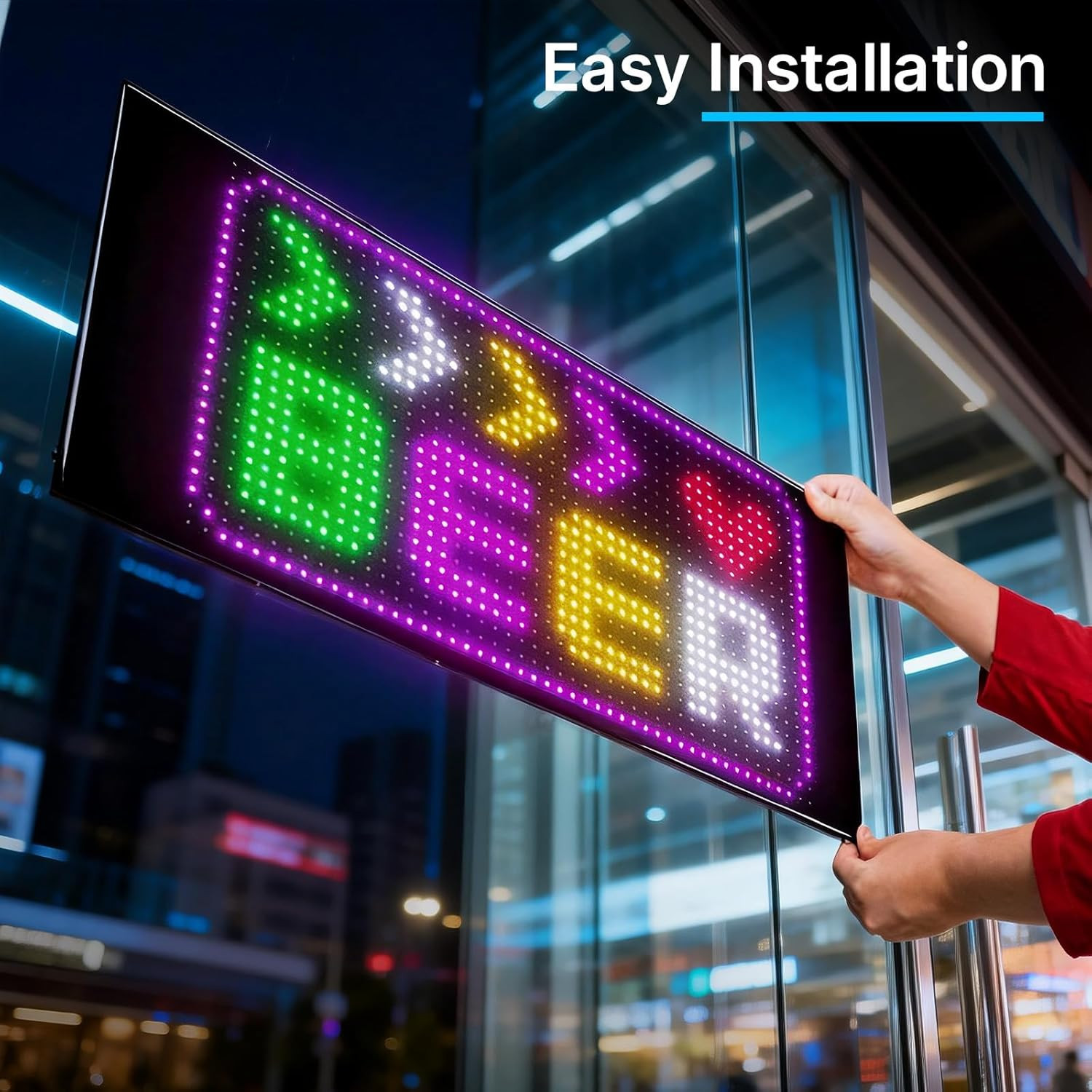Programmable Scrolling LED Sign: 57″ X 11″ Bendable LED Signs for Business – Dig