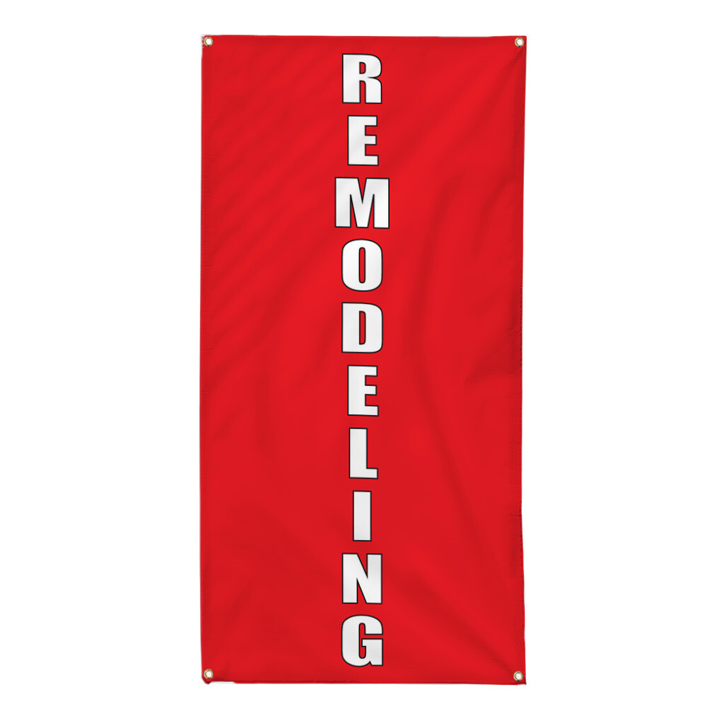 Vertical Vinyl Banner Multiple Sizes Remodeling Red Home Remodeling Outdoor