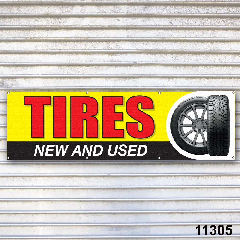 Tires New & Used Banner Sign