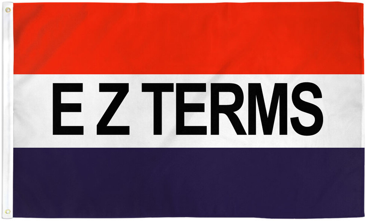 EZ Terms Flag 3x5ft We Finance Banner Sign Financing Flag Easy Terms Flag