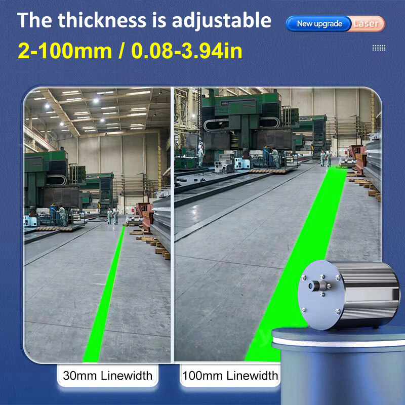 Green Industrial Line-Laser Light with Safety Warning Signs for Factory Workshop
