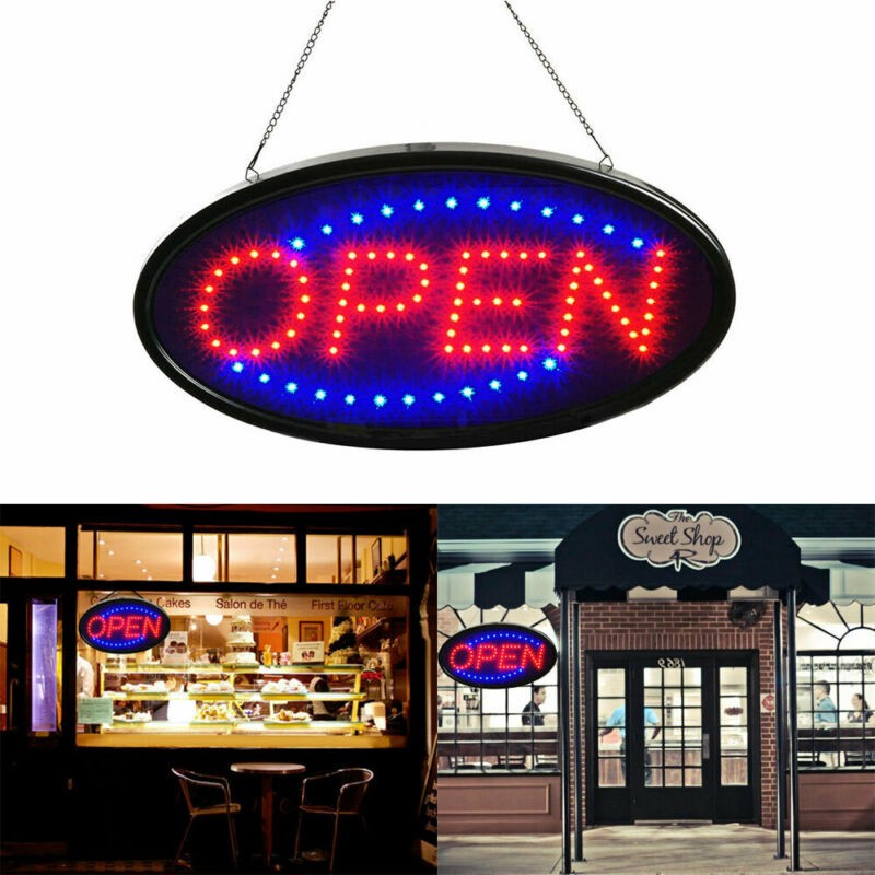 Bright LED Neon Light OPEN Sign Business Animated Motion with ON/OFF 19×10″ USA