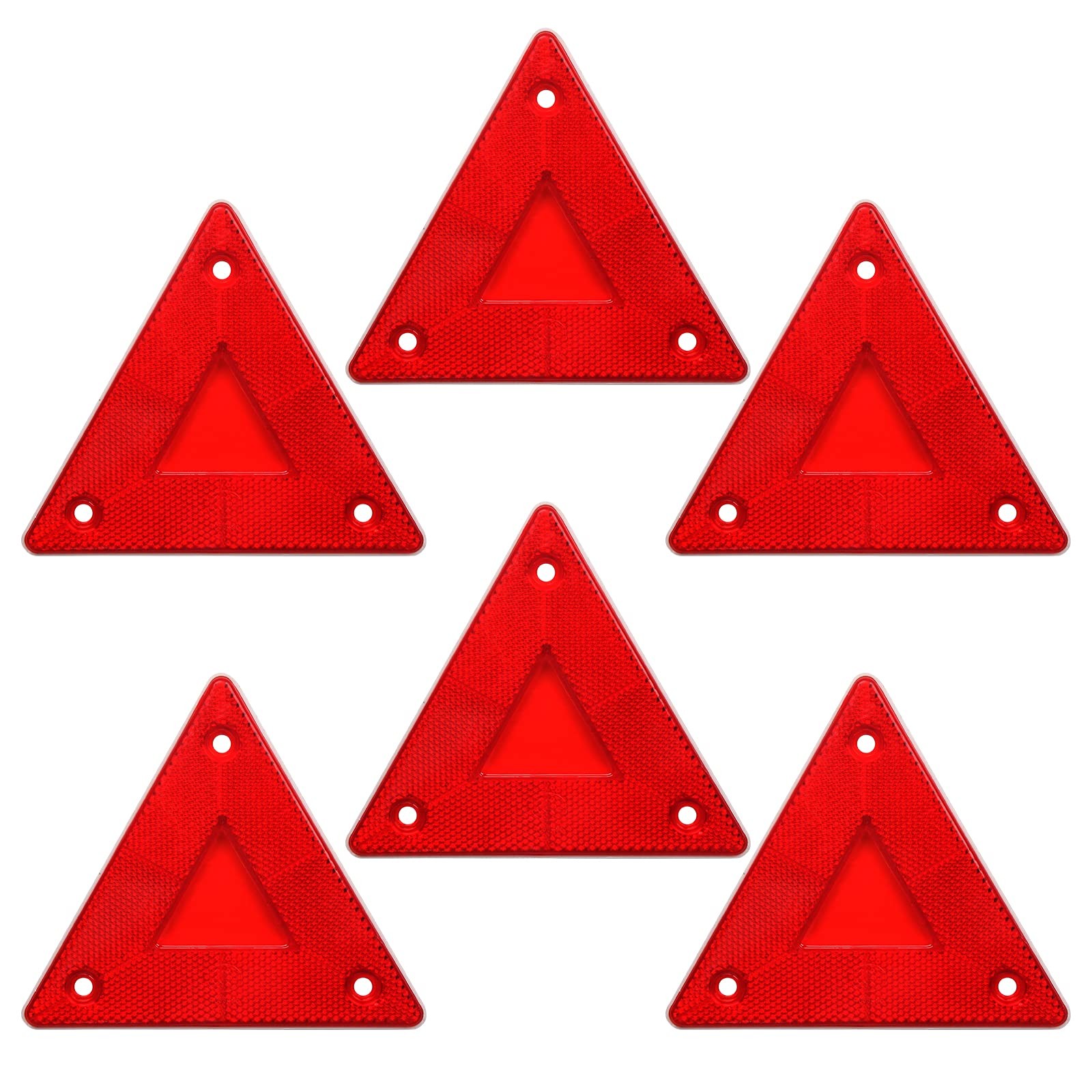 6-Pack Red Safety Reflector Warning Sign, Slow Moving Vehicle Triangle Safety…