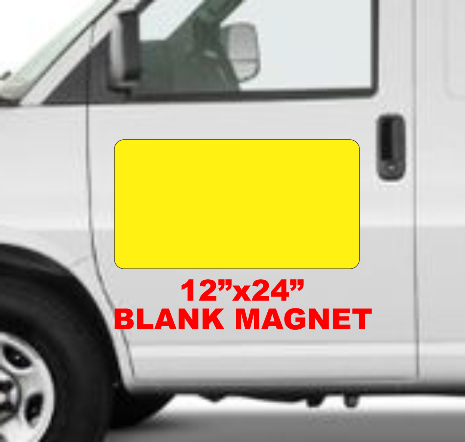 Blank YELLOW Vehicle Magnetic 12″x24″ Sign for Auto Car Truck Van SUV