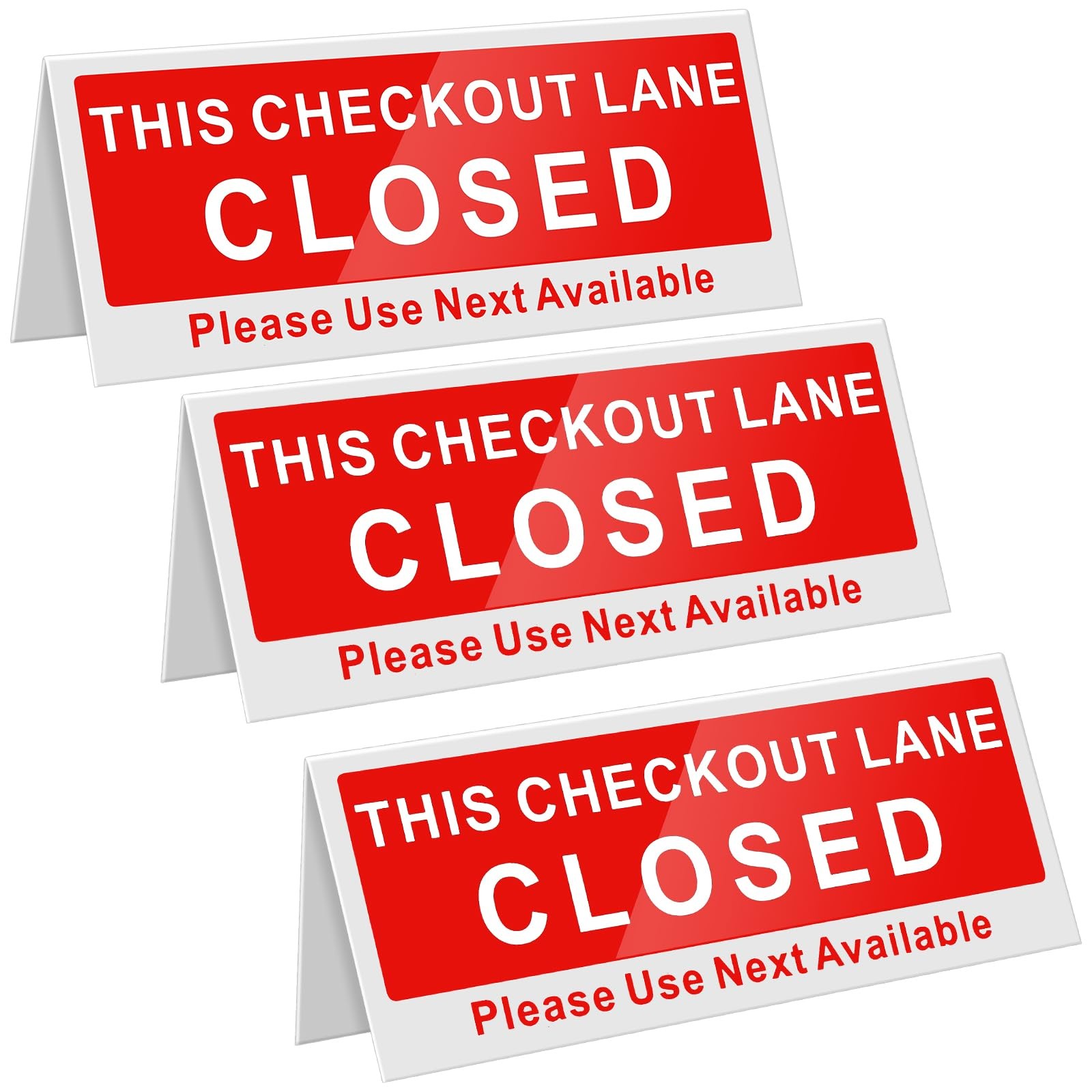 3 PCS 9.84×3.94 Inch Checkout Closed Desk Sign VShaped Tabletop Tent Retail