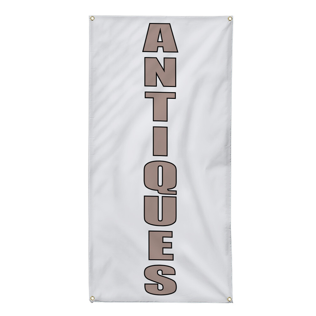 Vertical Vinyl Banner Multiple Sizes Antiques Business T Vintage Outdoor
