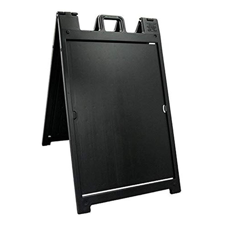 Portable Folding A-Frame Sidewalk Sign Double-Sided Quick-Change Display Black