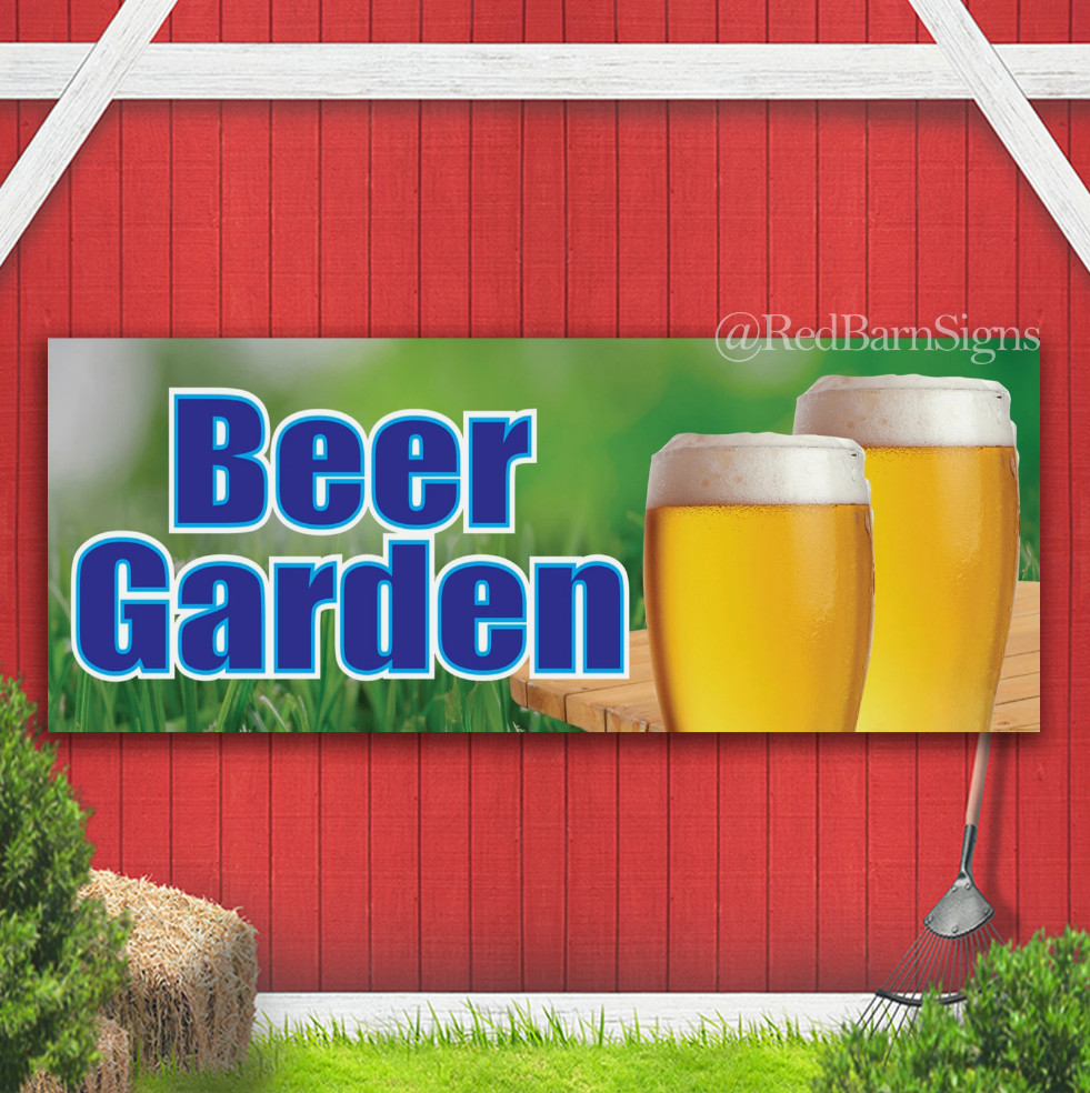 BEER GARDEN PUB RESTAURANT BAR Indoor Outdoor Banner sign with grommets