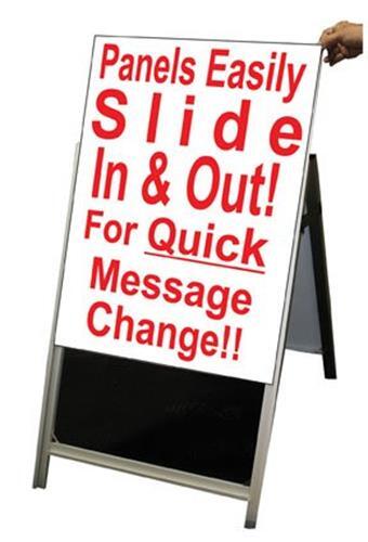 24″ x 48″ Aluminum Sidewalk Sandwich Board A-frame Sign w/Dry Erase Inse