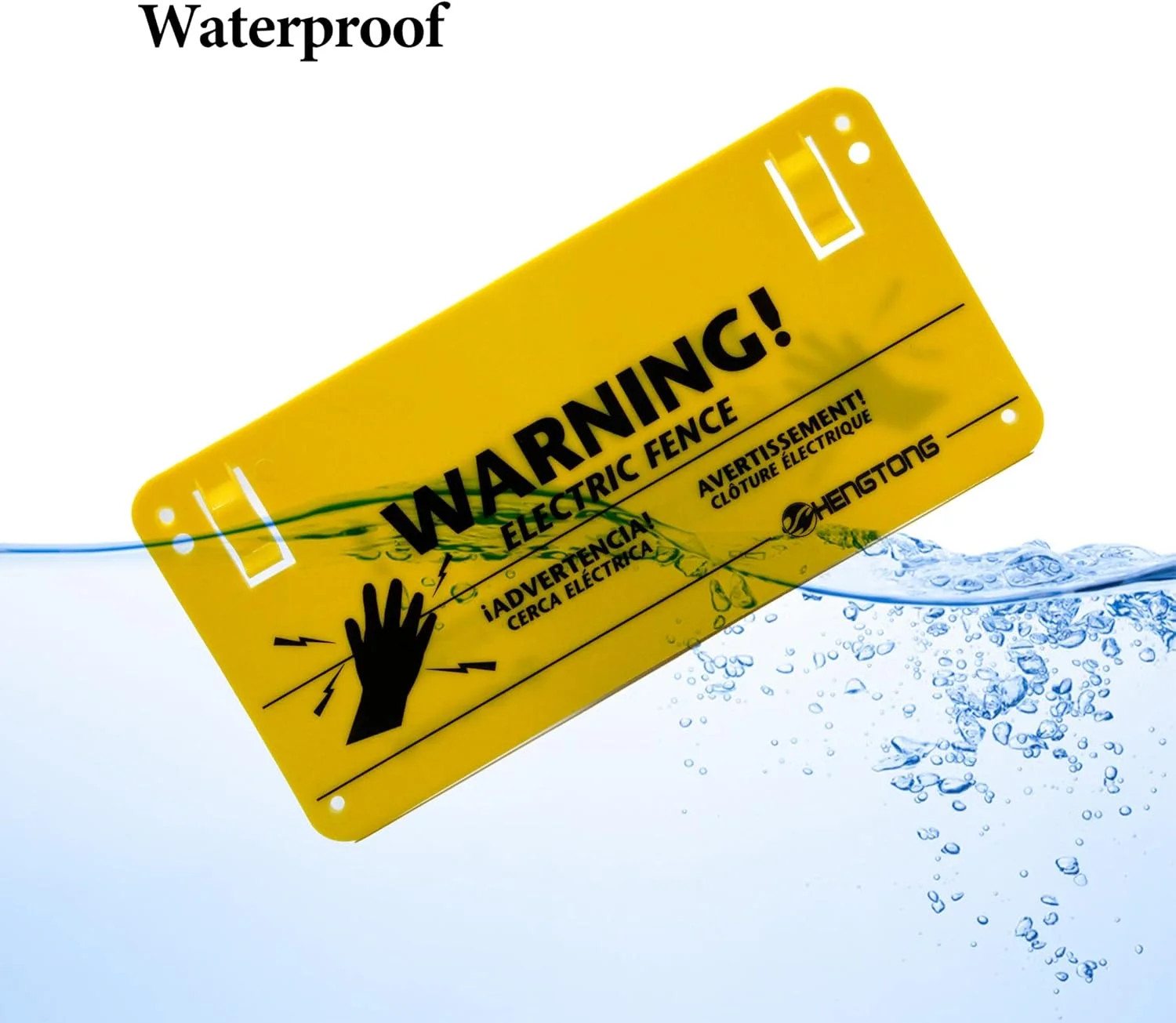 Plastic Electric Fence Warning Signs – 4 Pcs Yellow, 9.5 x 4.7 Inch, No Touching