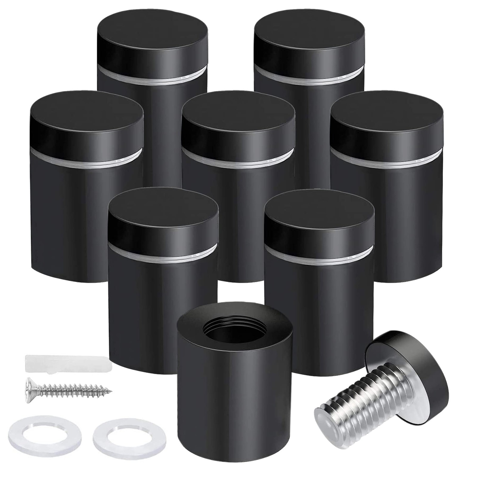MTRSOCHO 8 Pack Standoff Screws 3/4 x 1 Inch Black Sign One Size,