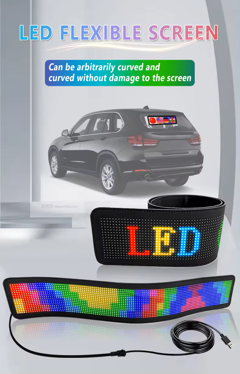 LED Flexible Sign Matrix Panel Screen with Smart APP Control 15.5×4.25″ (DIS)