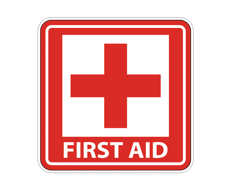 First Aid Location Sign Vinyl Decal | Emergency Safety Warning Sticker