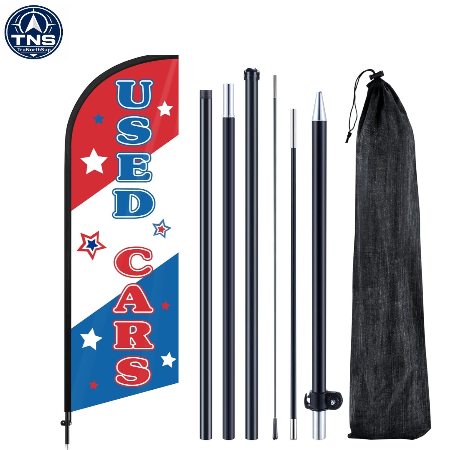 Promote Your Business with 7ft Used Cars Feather Flag – Complete Setup Included
