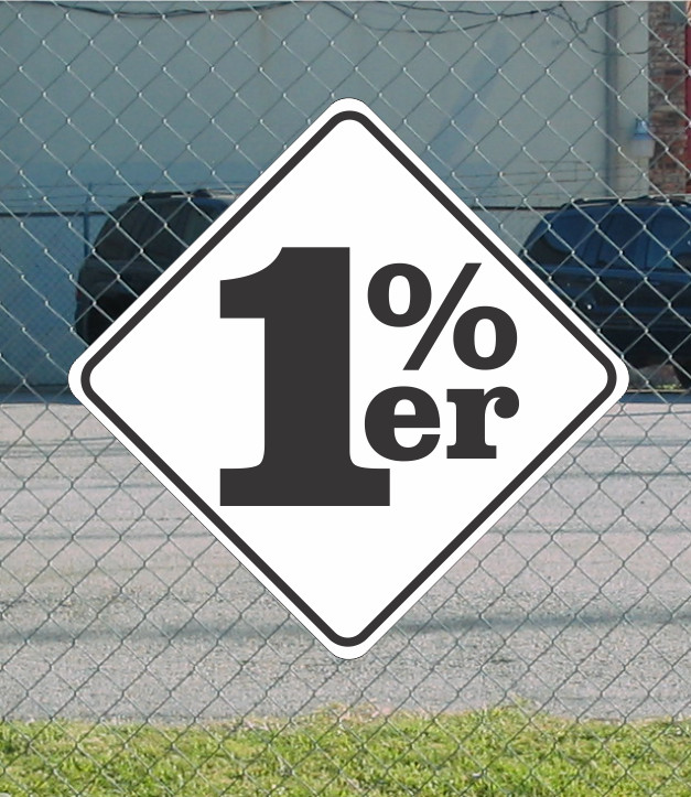1%er 1 % Motorcycle Club Metal Sign for Street HWY Road Parking Lot 12×12″
