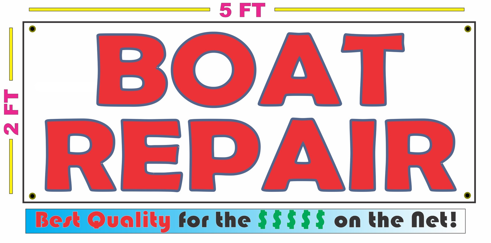 BOAT REPAIR All Weather Banner Sign NEW High Quality! XXL Lake Dock Mechanic