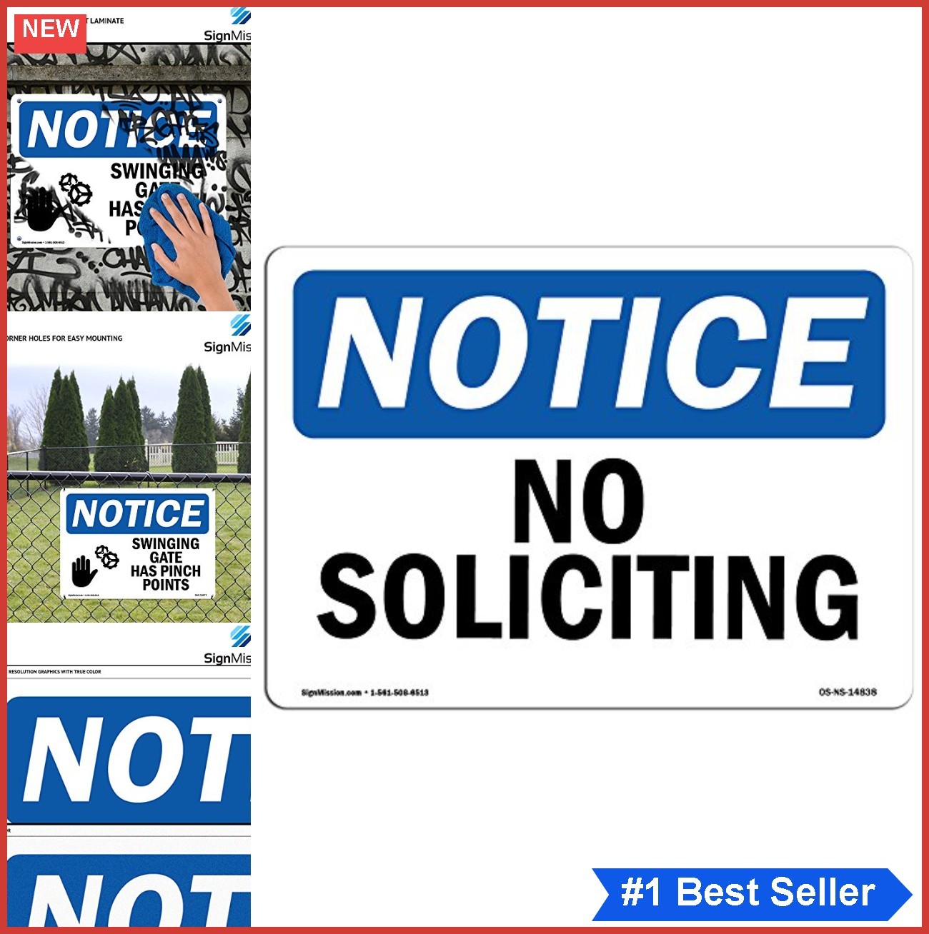 No Soliciting Sign 10×7 Vinyl Decal OSHA Notice Heavy Duty Indoors Outdoors