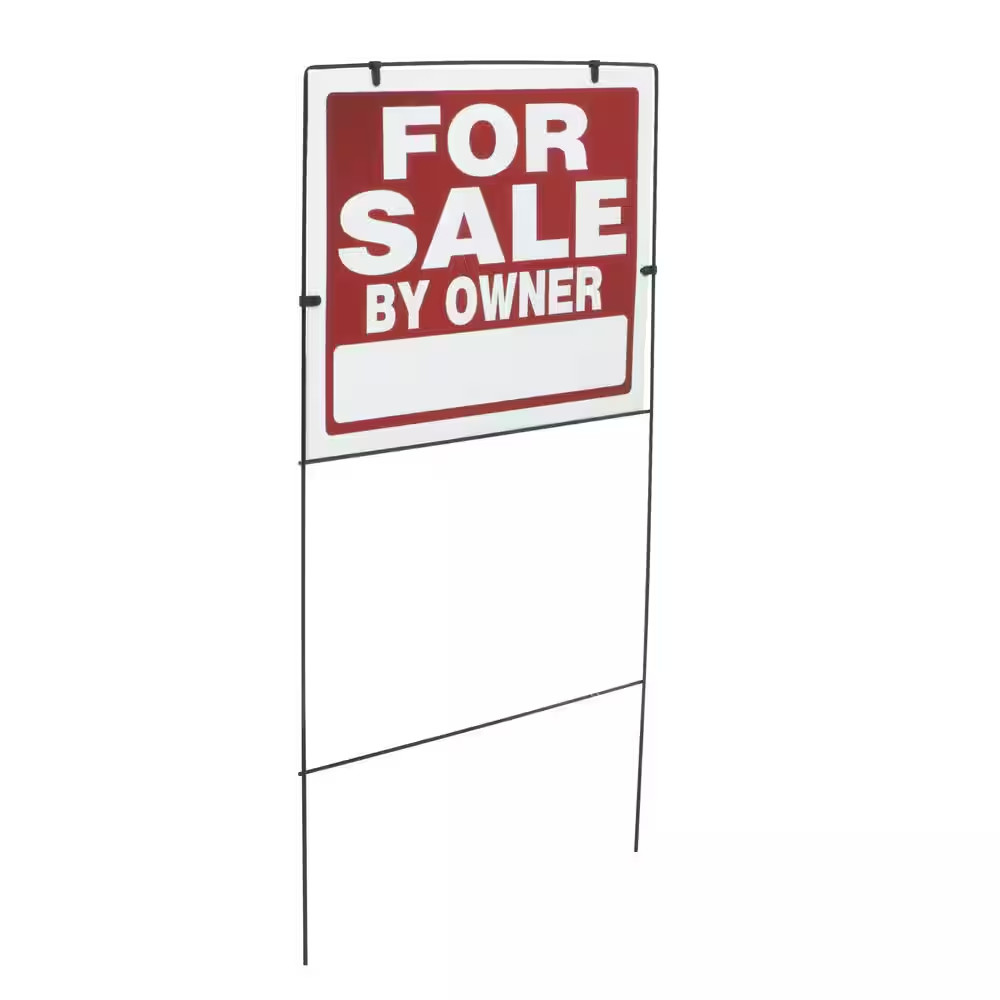 18 In. X 24 In. Plastic for Sale by Owner Yard Sign and Holder