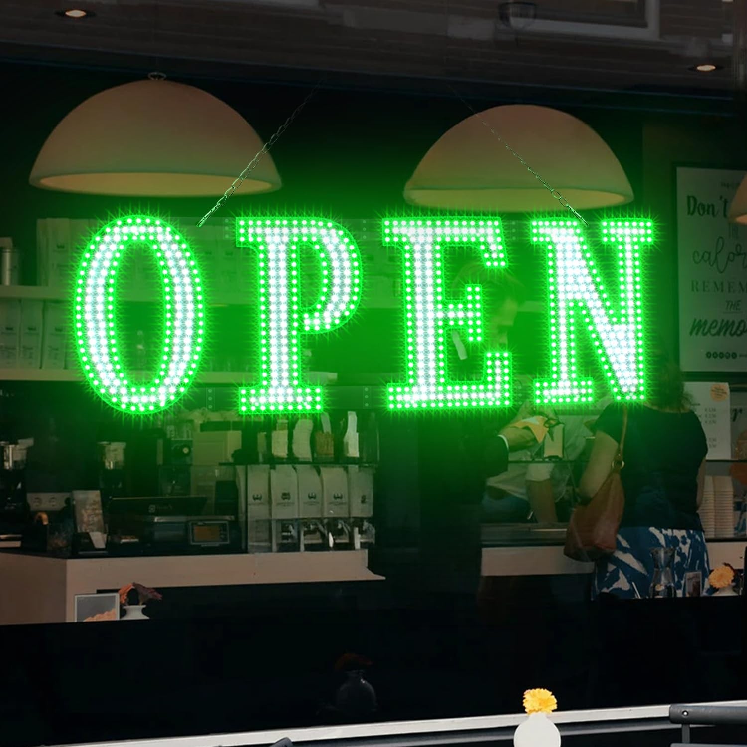Open Sign for Business 40″ x 14″, Bright LED Open Sign with Remote Control, 1…