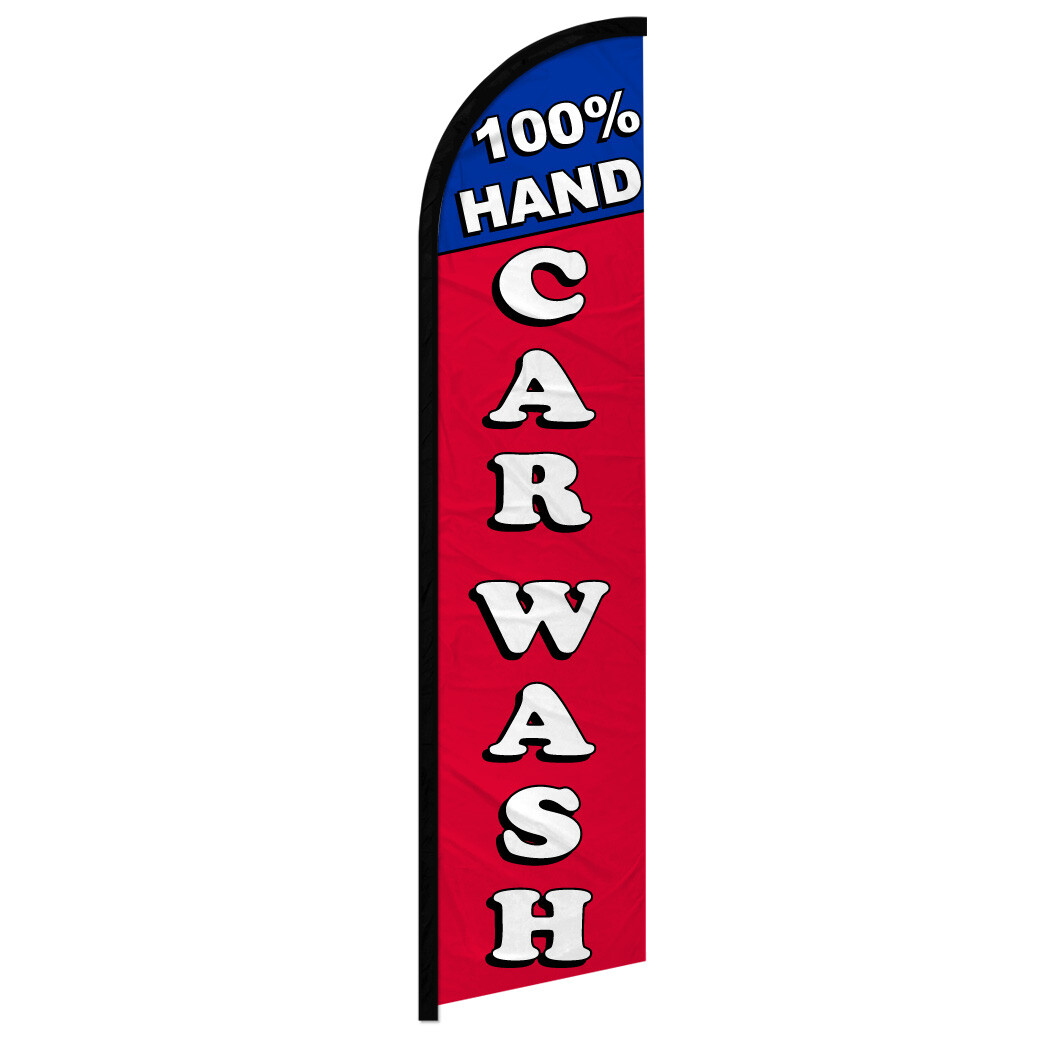 100% Hand Carwash Full Curve Windless Swooper Flag Car Wash