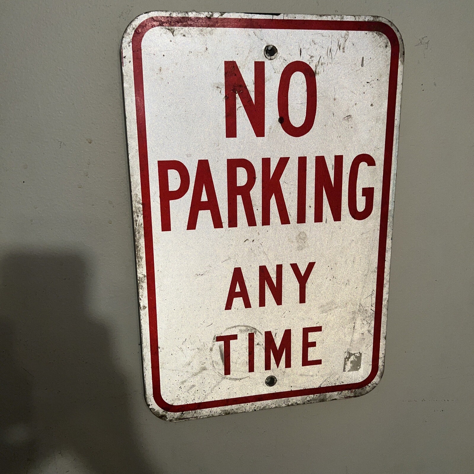 Vintage Retired Street Sign NO PARKING ANY TIME 12″ x 18″ Aluminum MANCAVE