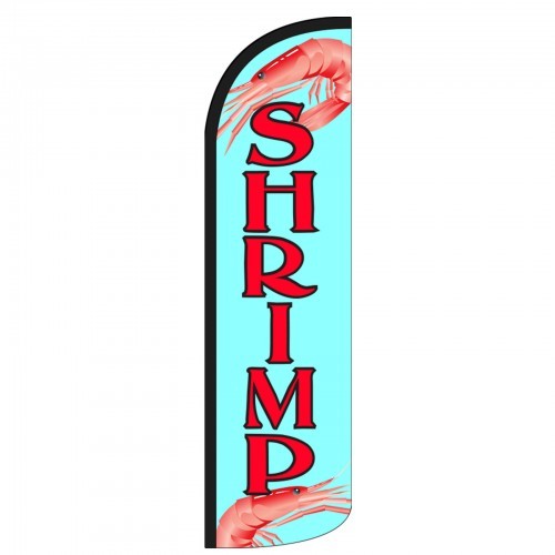 Shrimp Swooper Flag Only Windless 3′ Wide Sign Banner blue red