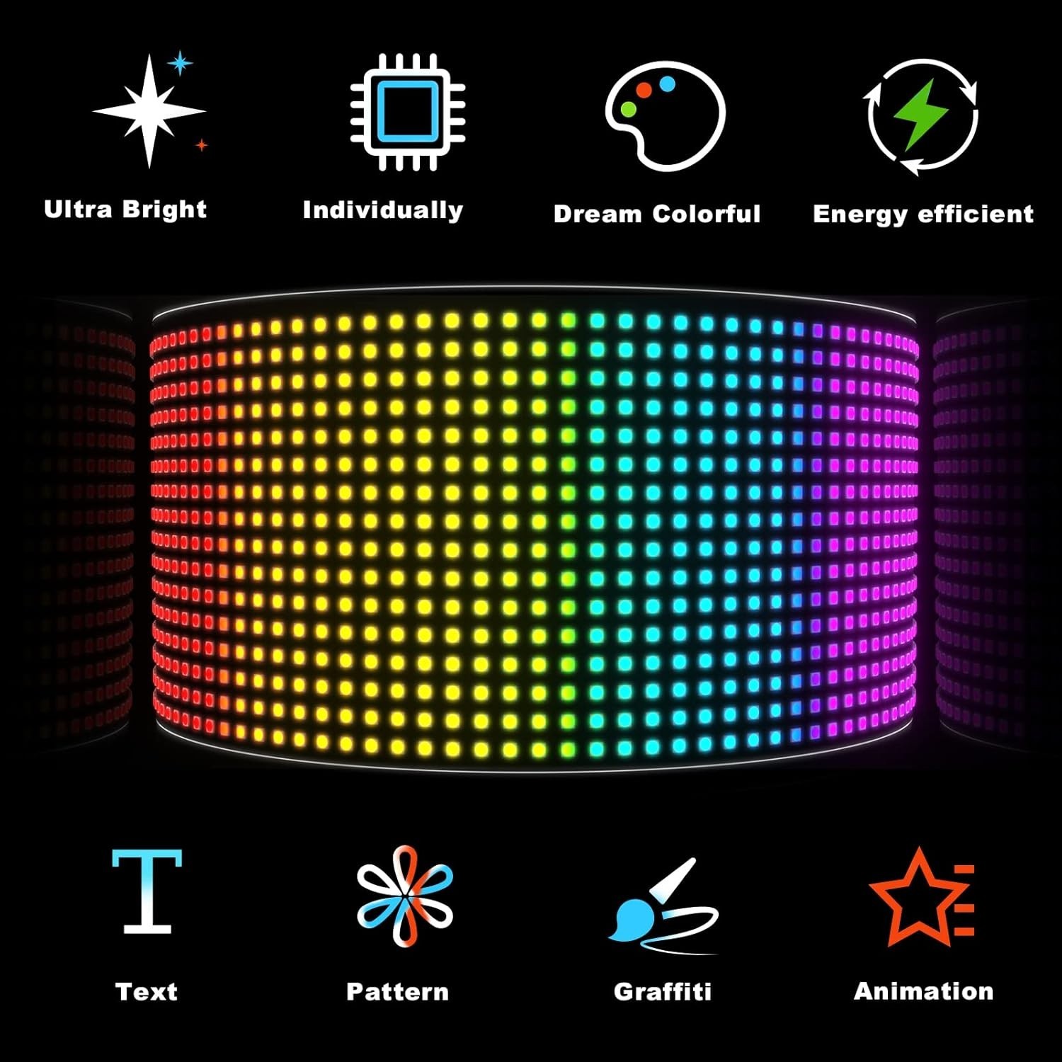 Bright Customizable RGB LED Sign – App-Controlled for Shops & Celebrations